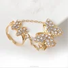 Wholesale Women Butterfly Rhinestone Setting Chain Gold Tassels Bride Wedding Finger Rings