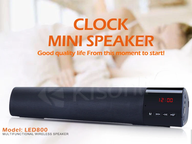 Multifunctional Wireless Speaker, LED Clock Alarm Screen Display Mobile Speaker Portable Speaker With FM Radio