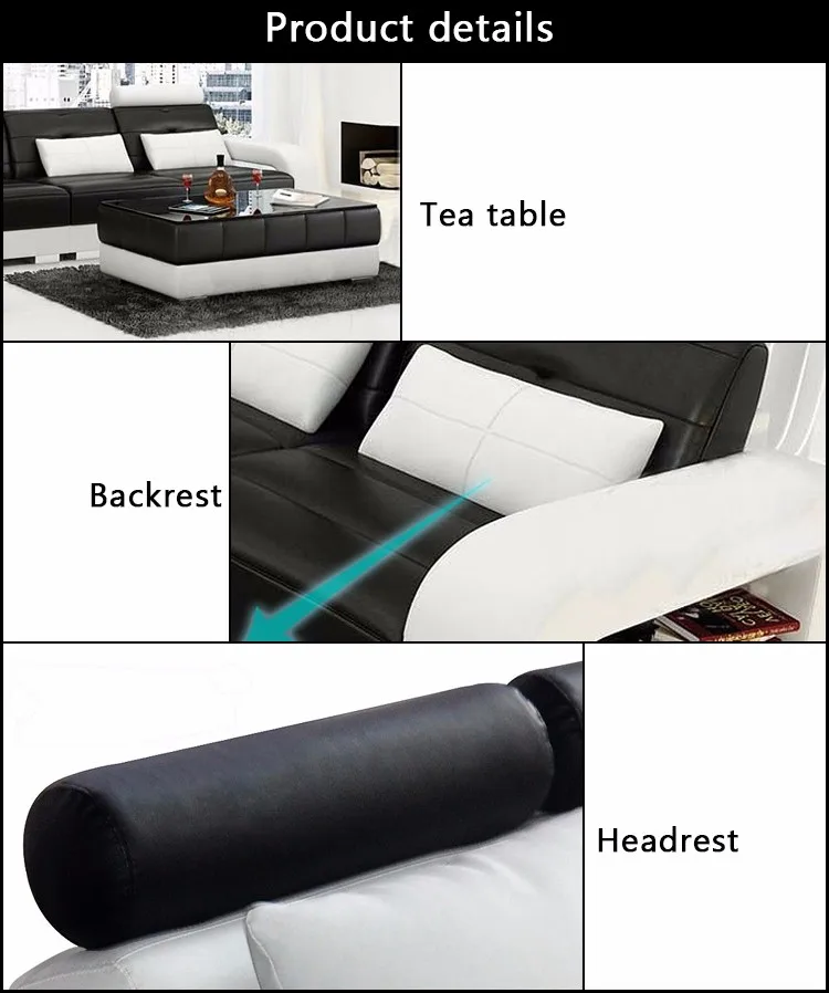 Customized Luxury Furniture L Shaped Corner Couch Korean Style Sofa Set