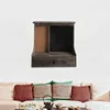 OEM custom whole sale wooden floating wall shelf bracket with drawer