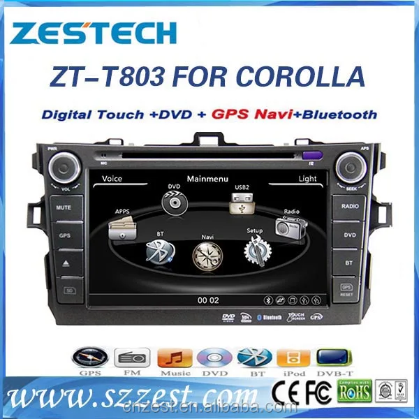 2 din in dash car dvd player for toyota corolla verso 2007-2011 with dvd gps navigation radio BT TV multimedia