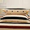 knitted fleece bed sheet bed set sheets king size stripe bedding set print