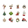 Christmas Design Gold-tone Unique Enamel Christmas Charms Pendants For Necklace Jewelry Making