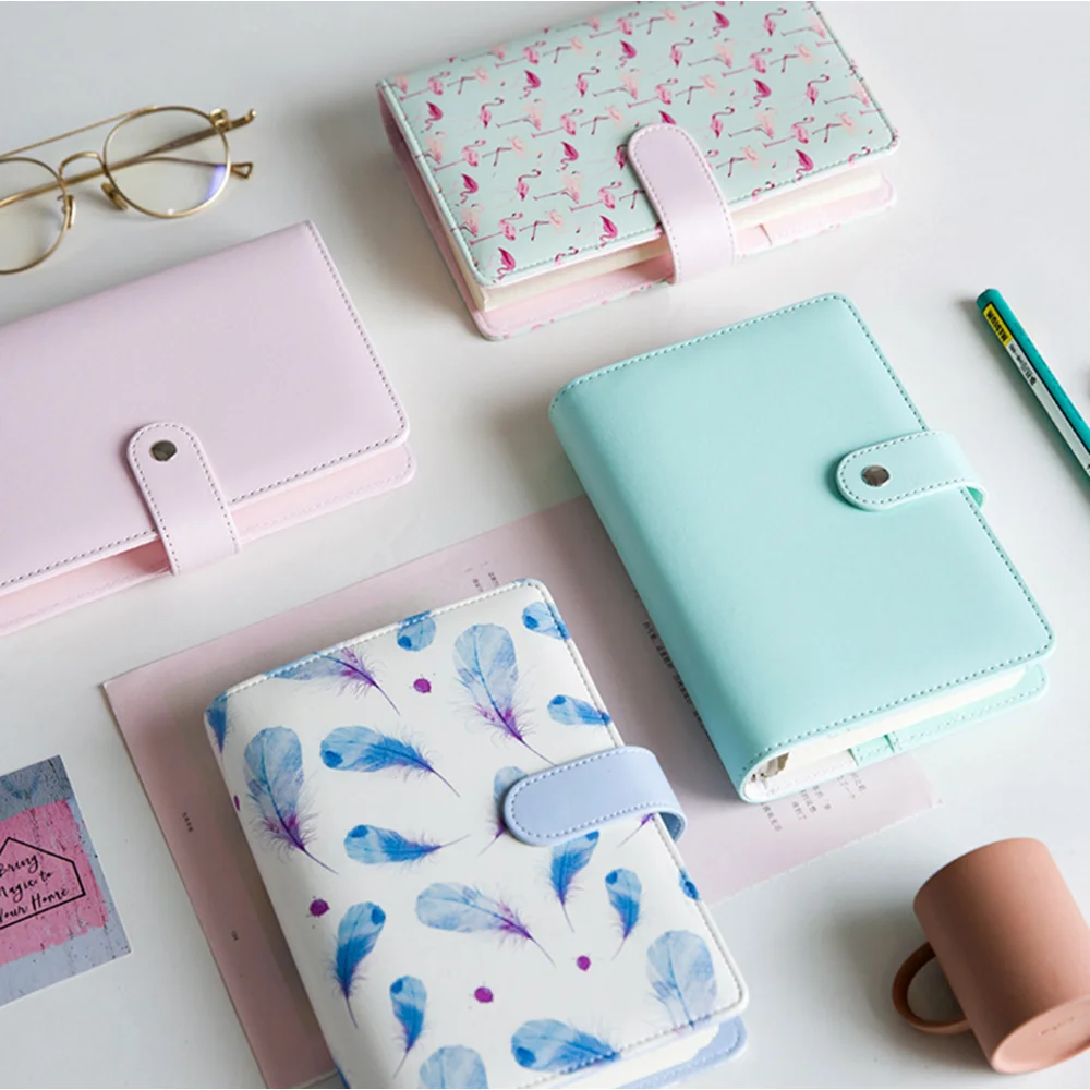 2018 Spiral PU Leather Notebook Diary Notepad Printing Note Book Replaceable Stationery Gift Traveler Journal with 6 Ring Binder