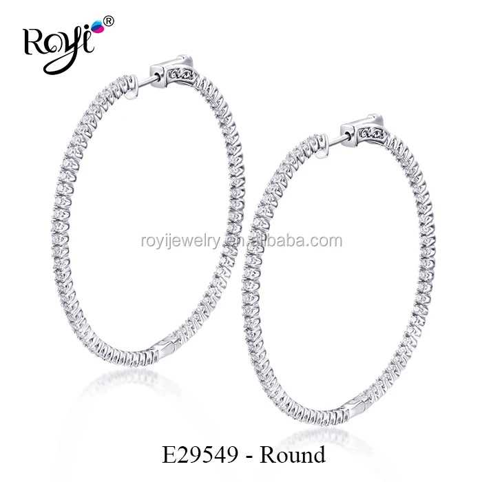 

Royi 50mm round earrings classic ladies 925 sterling silver huggie hoop earrings wholesale, Picture / as request