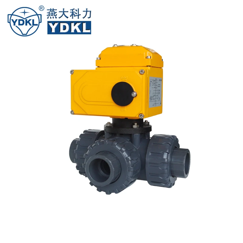 YDKL 3 way pcv rotary valve with electric
