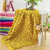 Factory Direct Sale wedding carpet table cloth Satin embroidery rosette fabric