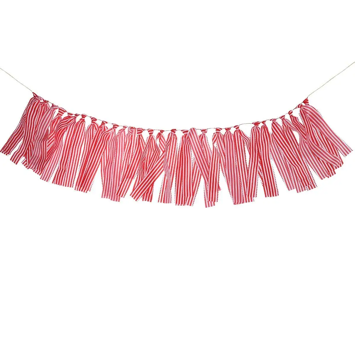 Pink Stripes Fabric Banner Birthday Decor Pennant Flags