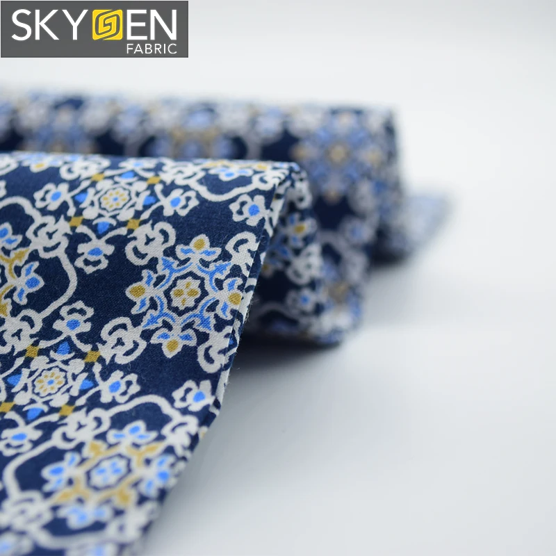 Skygen plain weave soft custom prints 60x60 100 cotton man women cloths fabric for women man clothes