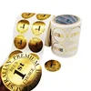 Private Logo Printed Custom Metal Effect Adhesive Paper Label Hot Stamping Foil Gold Copper Foil Sticker