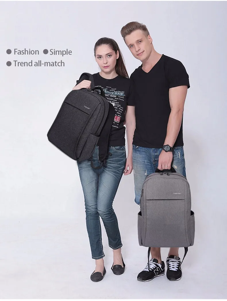 2017 New Design Tigernu Anti-thief USB charging laptop Compute backpack for women male Backpack school Bag for Men Mochila