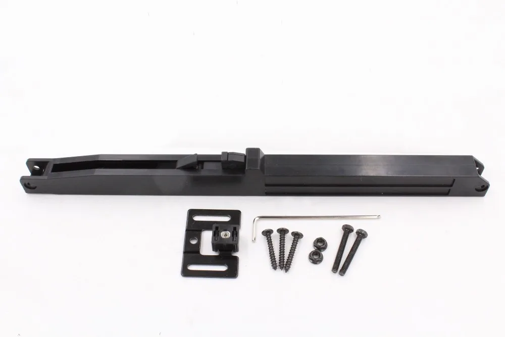 Black plastic 32mm long barn door hardware solf closing closer system