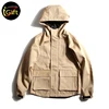 iGift BSCI Factory Audit khaki color hooded cotton men winter jacket