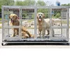 Metal Heavy Duty Dog Cage for Large Dogs and Pets Durable & Strong Dog Crate w/Feeding Doors and Divider or Additional Tray
