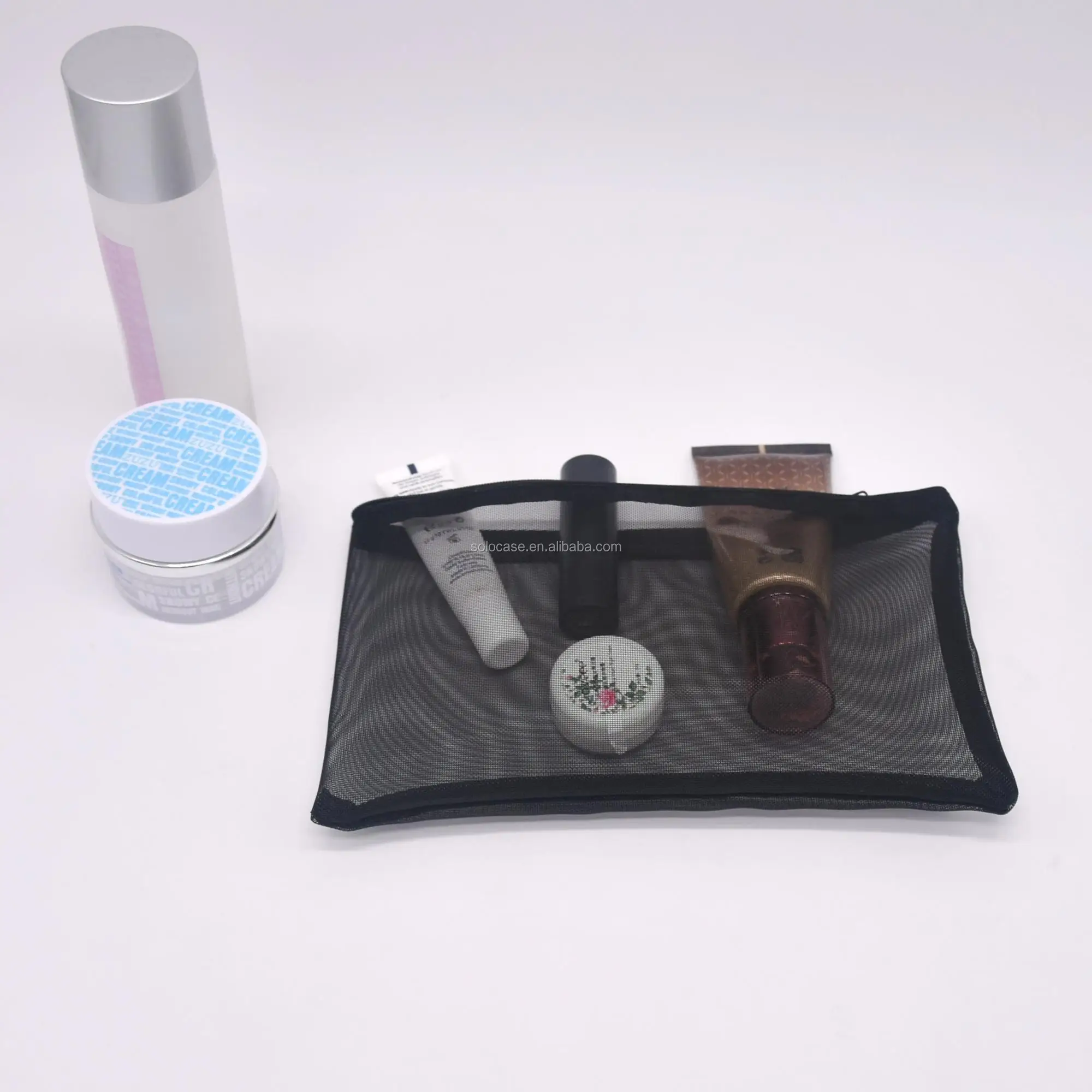 Nylon Mesh Makeup Bag Cosmetic Brushes Case