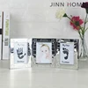 Jinnhome High Quality Alloy Collage picture frame Metal three folding photo frame beauty album Silver table photo frame