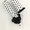 auto open 3 folding pongee embroidered umbrella in 21 inch