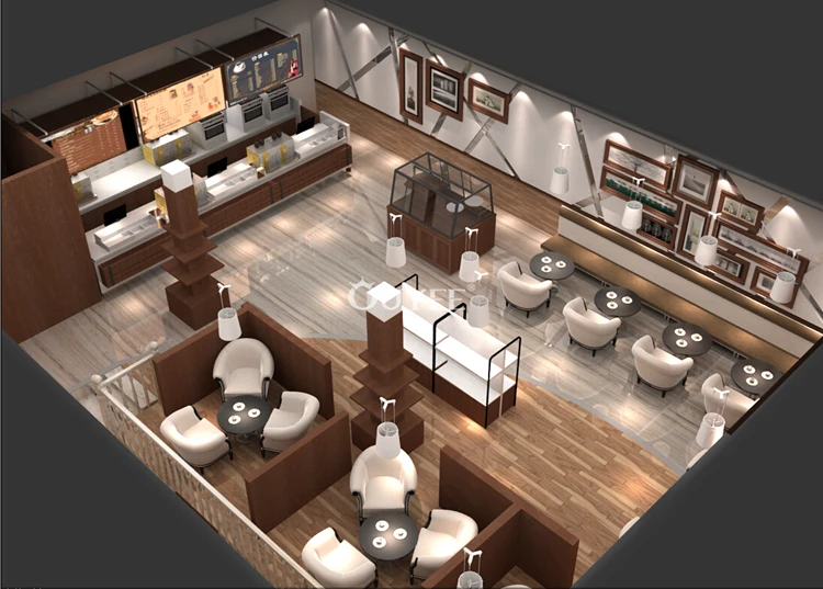 Modern Store Fixtures Cafe Kiosk Coffee Shop Counter Design Furniture