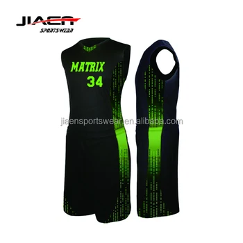 Black Green College Stitched Basketball 