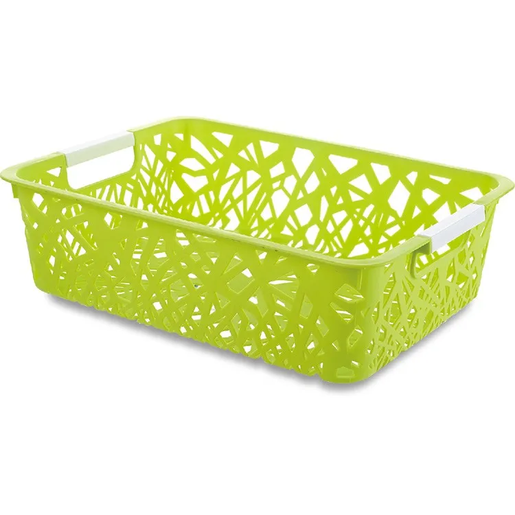 Oem Office Home Plastic Pp Storage Basket With 3 Dividers Buy Divided
