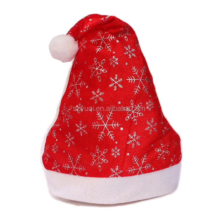 Custom Logo Plush Trim Velvet Santa Hat Christmas Hat