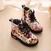 Hot Sale Winter New Fashionable Style Flower Printed Leather Kids Boots