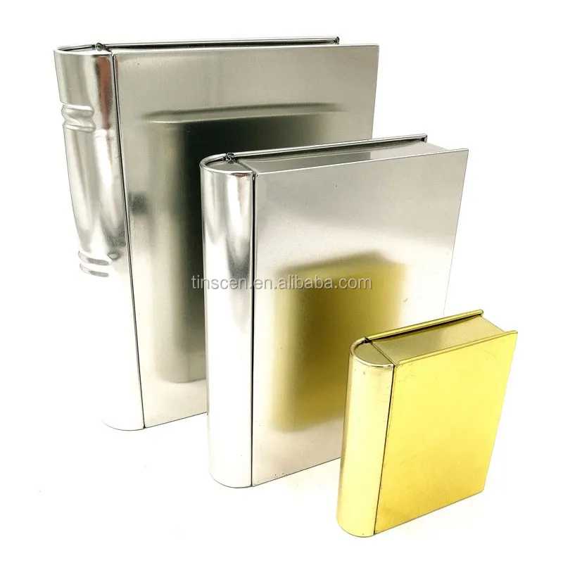 Fashionable Sets of 3 book shaped Metal  Tin Tea  Box.jpg
