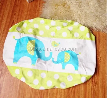 Elephant Cartoon Pattern Newborn Baby Mink Fleece Fitted Crib Sheet