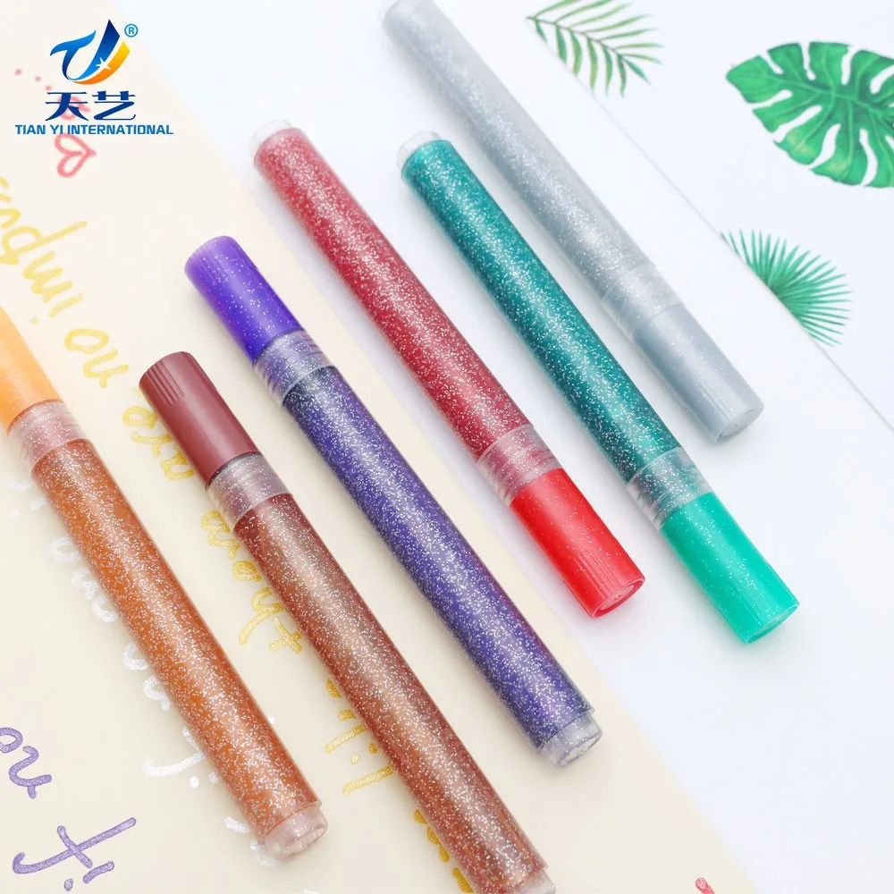 Permanent Glitter Acrylic Marker Pen Sparkling Color Markers