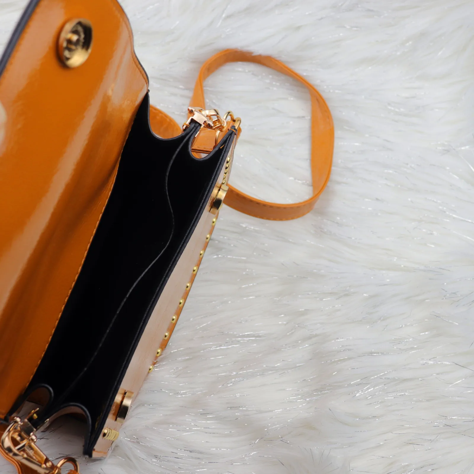ANGEDANLIA square tan leather bag on sale for work-5