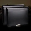 A4 leather file folder zipper portfolio briefcase A4 padfolio business manager bag ring binder with metal decorative sheet