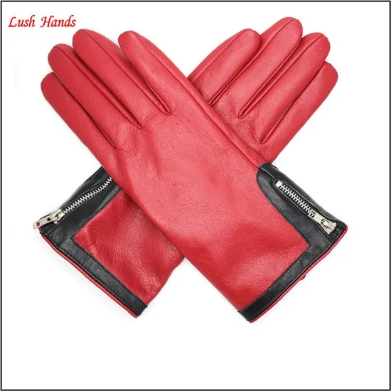 women wholesale color genuine sheepskin touch-screen gloves