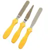 Offset Spatula Set with Plastic Handle 3pcs Stainless Steel Icing Spatula Variety Set Cake Decorating Tools