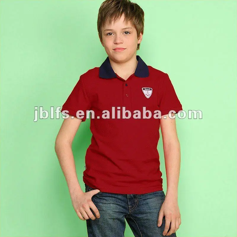 boys red polo shirt