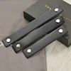 Black Leather Furniture Door Knobs with Single or Double Hole
