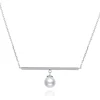 SSDN151 Modern Sterling Silver Pearl Shell Necklace Design Dropshipping Jewelry