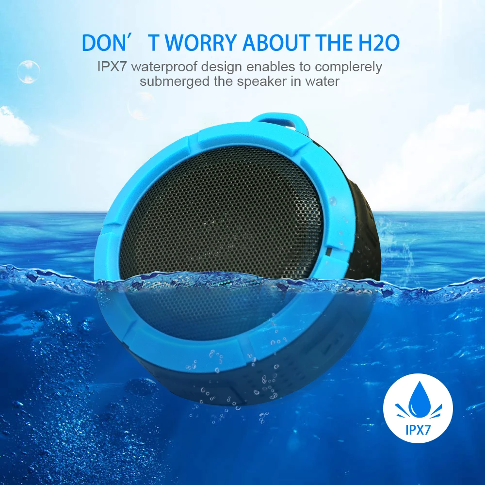 Stylish Portable IPX7 TWS 5.0 Waterproof Bluetooth Speaker with FM Radio Microphone - ANKUX.COM