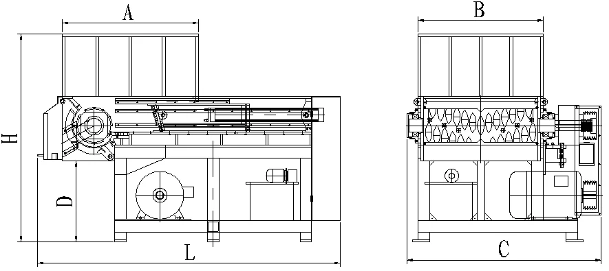 Шредеры чертеж. Шредер одновальный ШГ-350. Шредер двухвальный чертеж. Одновальный шредер для пластика чертежи. Шредер двухвальный схема.
