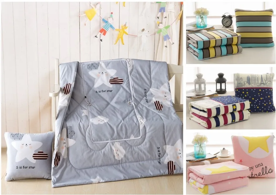 Ready To Ship High Quality 100% Cotton Travel Blanket 2 In 1 Pillow ...