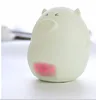 New Product Silicone night light led Sensor colorful pig alarm clock night lamp for children