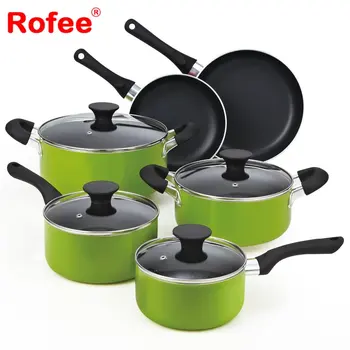 10 Pcs Hijau Non Stick Lapisan Keramik Peralatan Masak Set Untuk 10 Pcs Hijau Non Stick Lapisan Keramik Peralatan Masak Set Untuk Dapur Memasak