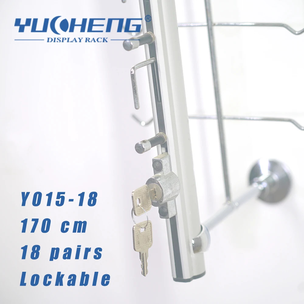 [yucheng] 170cm Hold 18 Pairs Aluminium Alloy Wall Eyeglasses Display