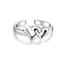 Double Open Heart Midi Ring Sterling Silver Toe Rings
