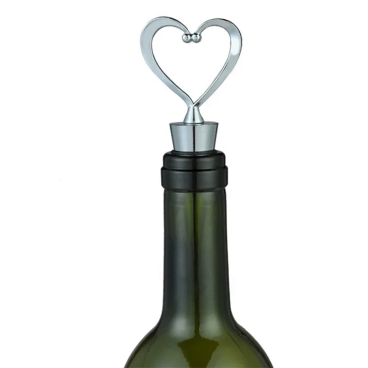 2018 Top Seller New Design Zinc Alloy Love Heart  Shape Wine Stopper Bar Supplies Fresh Plug Bottle  Wedding Favor Decoration Tool