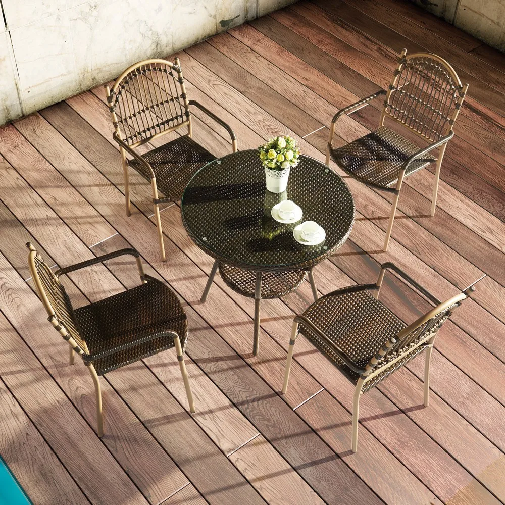 Uk Leisure World Outdoor Designer Wicker Round Garden Table And Outdoor Designer Wicker Round Garden