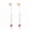 New Design Bow Tie Crystal Star Long Tassel Earring Stud Earrings For Female Party Fashion Jewelry