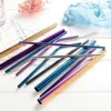 custom 304 stainless steel reusable drinking straws bent and straight with brush for wedding wholesale factory