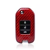 Real Carbon Fiber 3 Button Folding Car Key Fob Pocket Cover Case Shell For Honda Civic CR-V HR-V Accord Jade Crider Odyssey