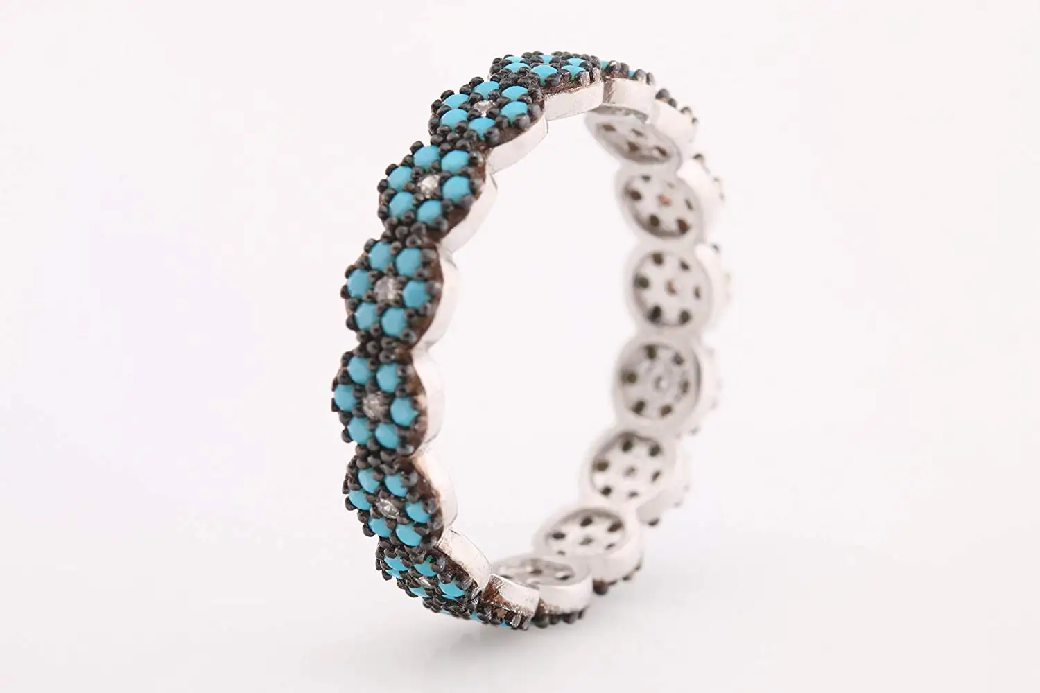 Nathis Turquoise December Birthstone Ring with Twisted Band