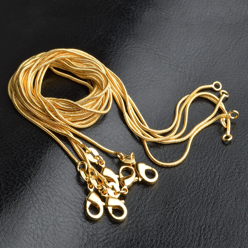 10//20//50pcs Silver Plated 1mm Snake Chain Necklace 16/" 18/" 20/" 22/" 24/"